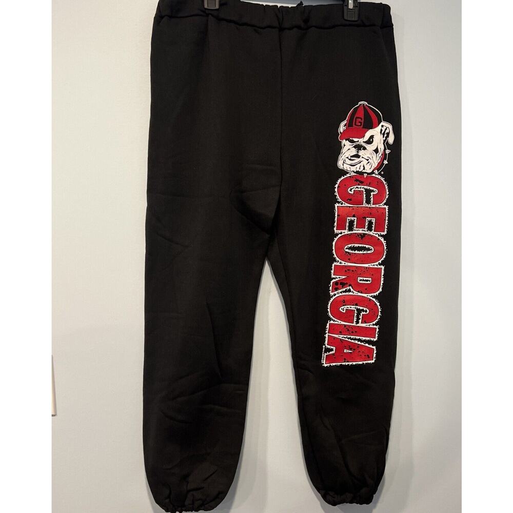 Vintage Georgia Bulldogs Pants Large 38/40 Elastic Spellout NCAA 90vCracked Logo